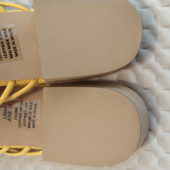 Madewell Strap Knot Slide Sandals Yellow Suede sz 9.5 NWoB - Picture 8 of 11